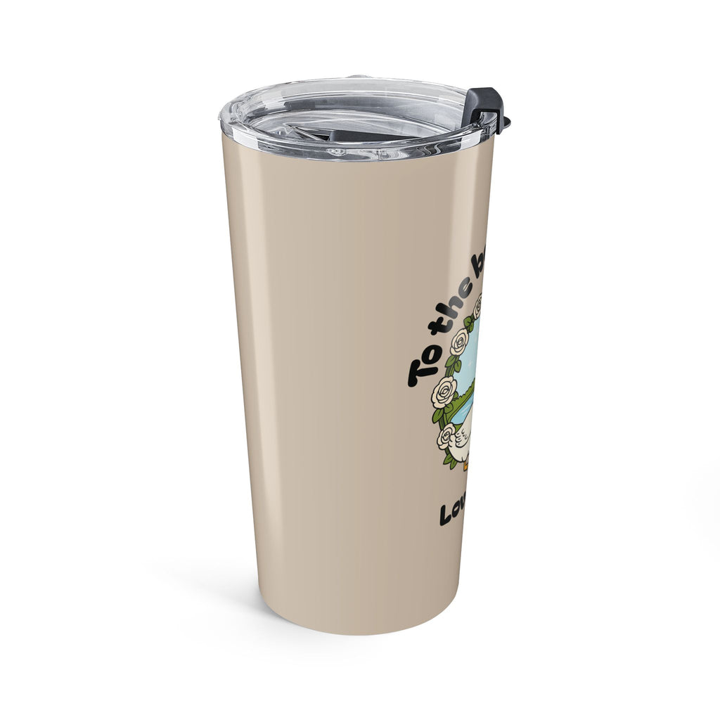 Best dad ever custom tumbler held outdoors in lifestyle shot