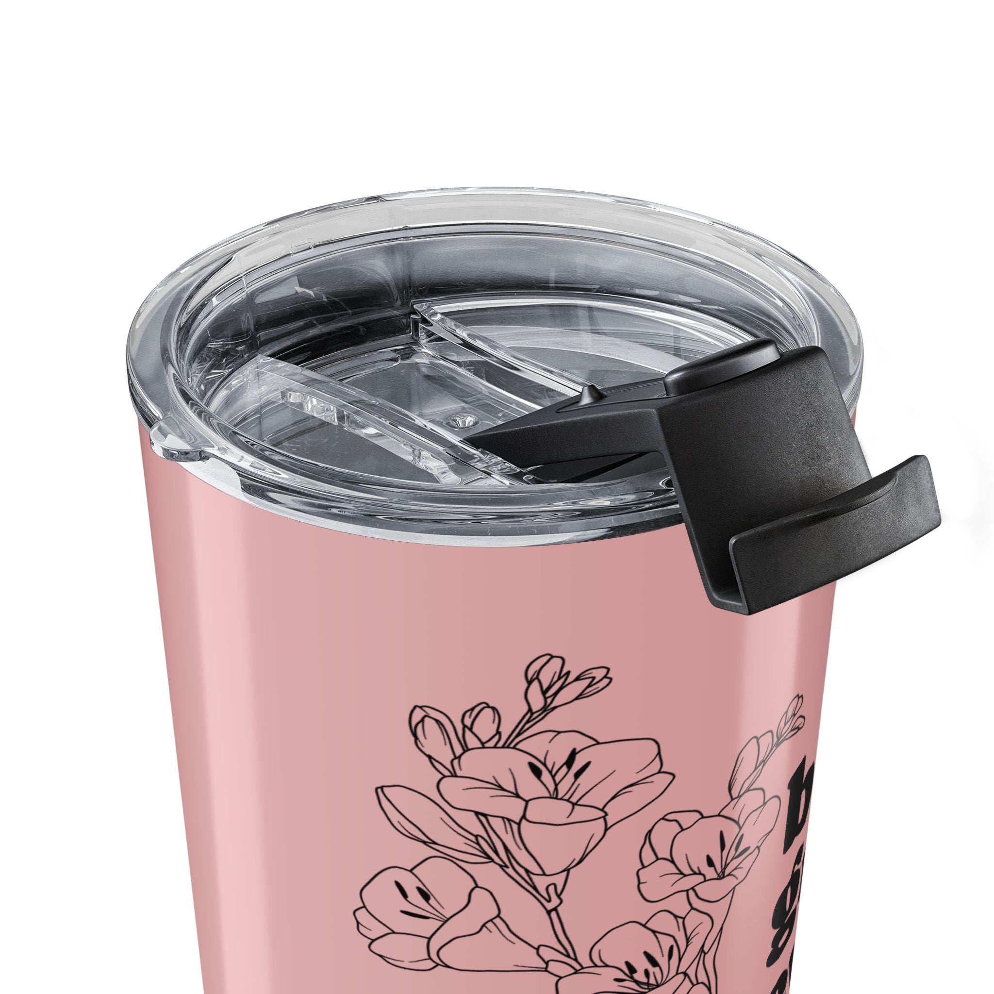 Custom grandparents day gift tumbler pink stainless back view