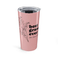 Personalized best grandma ever pink tumbler with botanical floral art