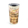 Personalized camper and campfire couple tumbler with dog name on bowl