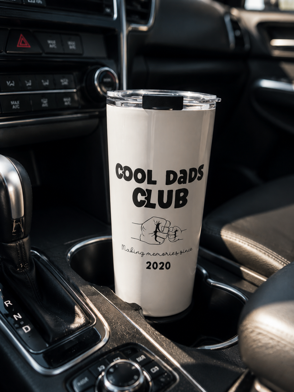 Personalized dad tumbler gift mockup Fathers Day presentation