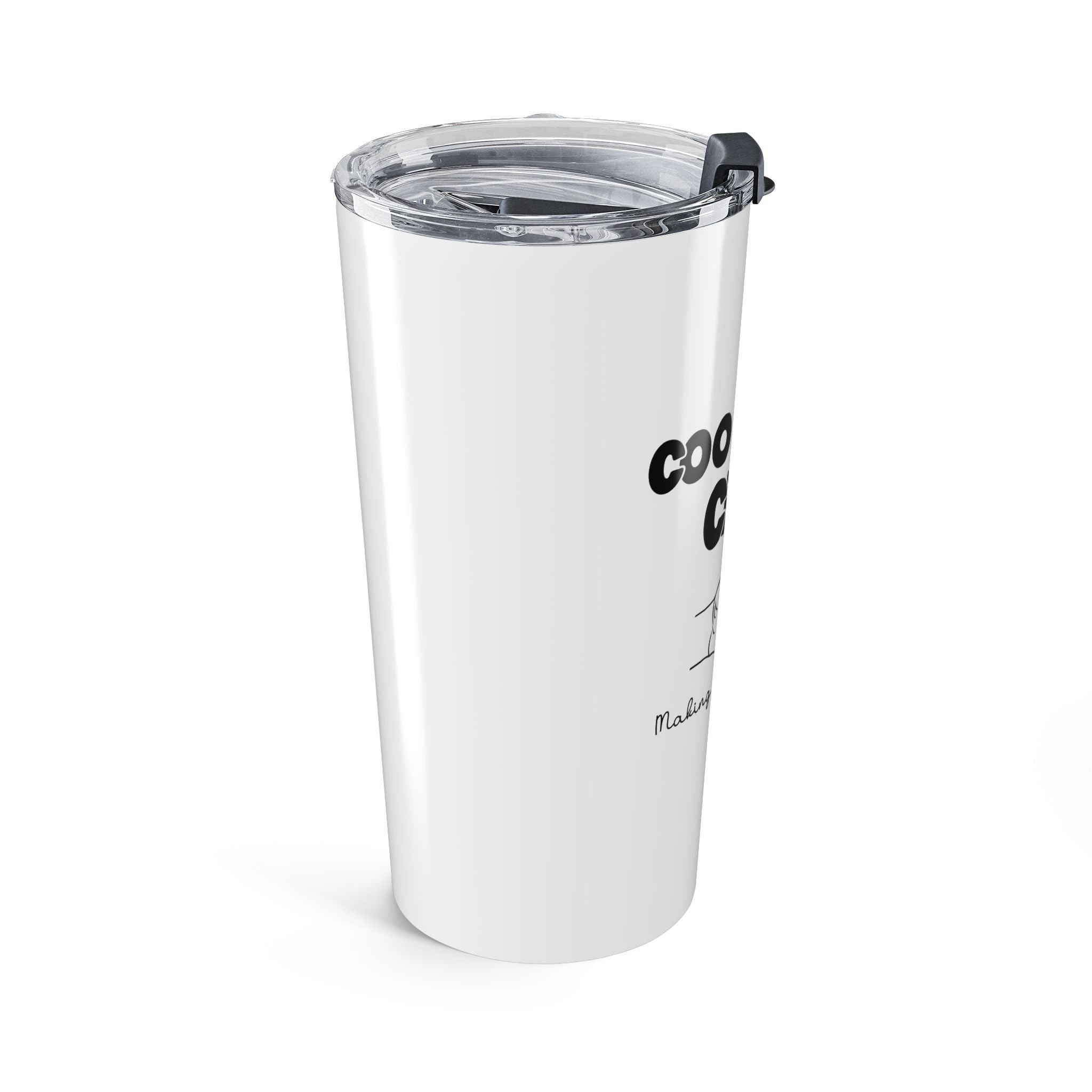 Cool Dads Club tumbler lifestyle shot on desk or kitchen counter