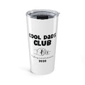 Personalized Cool Dads Club white tumbler with fist bump illustration