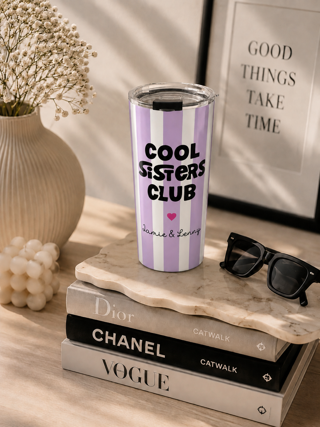 Cool Sister Club tumbler gift mockup for birthday or Christmas