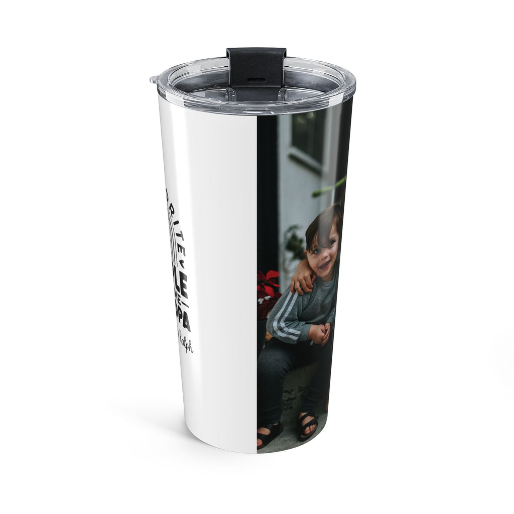 20oz grandpa tumbler back view stainless steel with lid