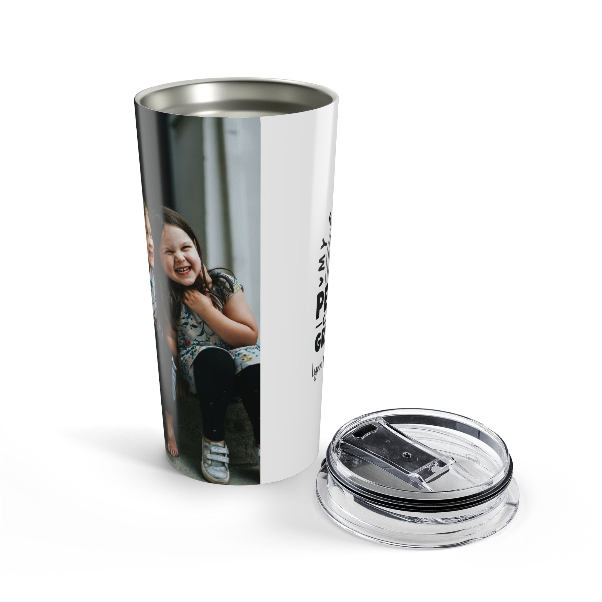 Grandpa gift tumbler lifestyle shot on table at home