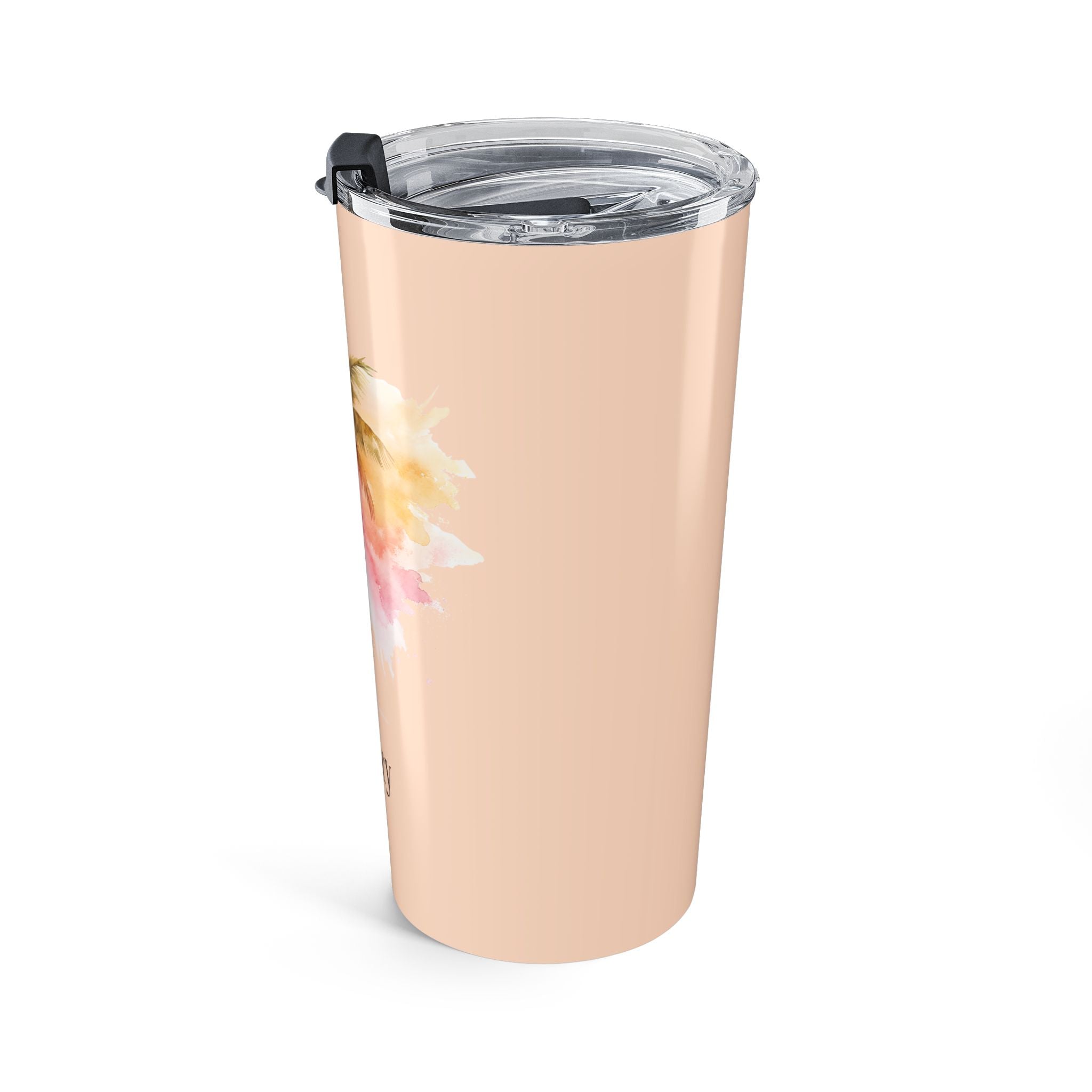 Personalized tropical tumbler lifestyle shot outdoors summer