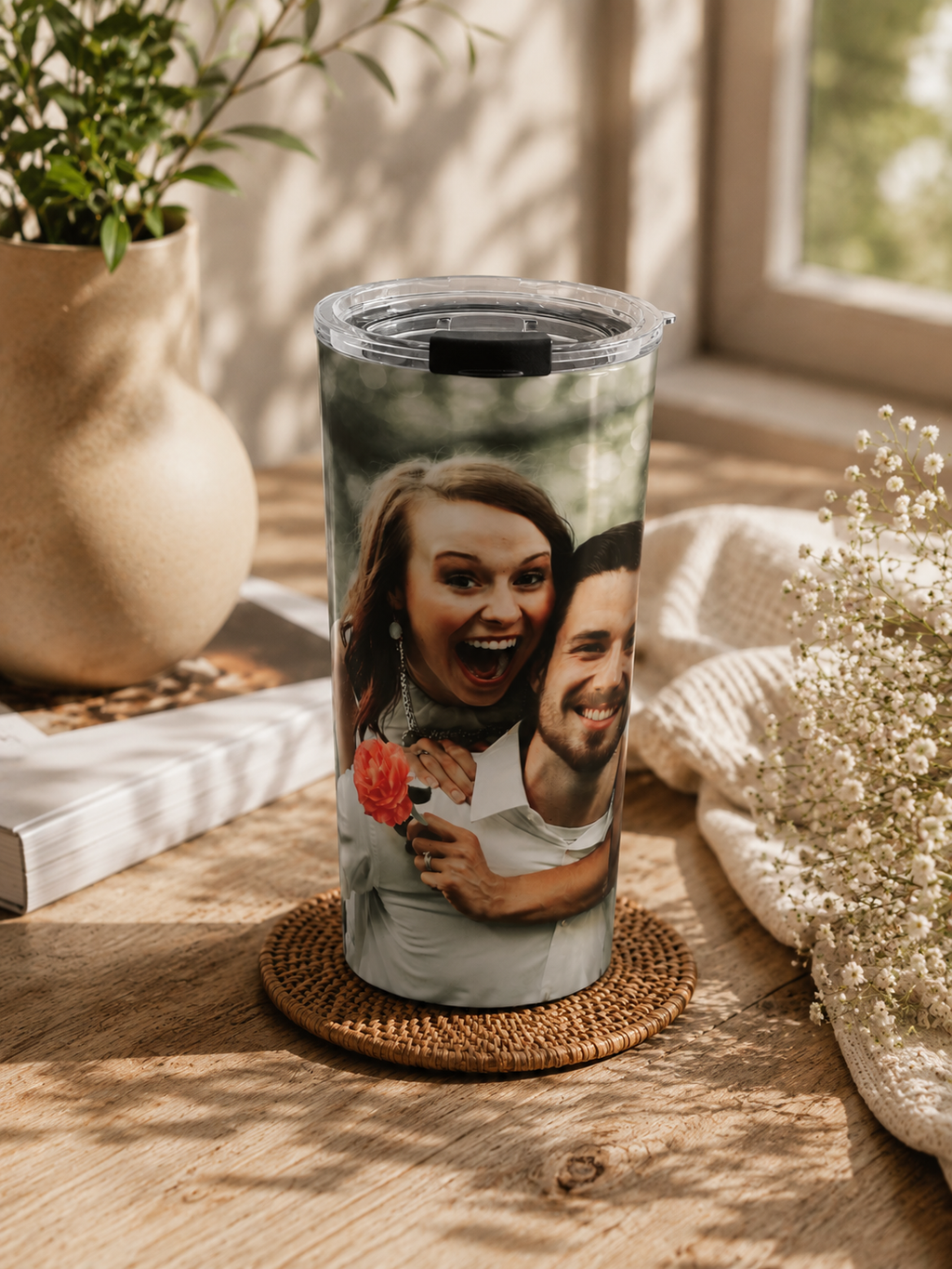 Custom photo tumbler size reference mockup printify