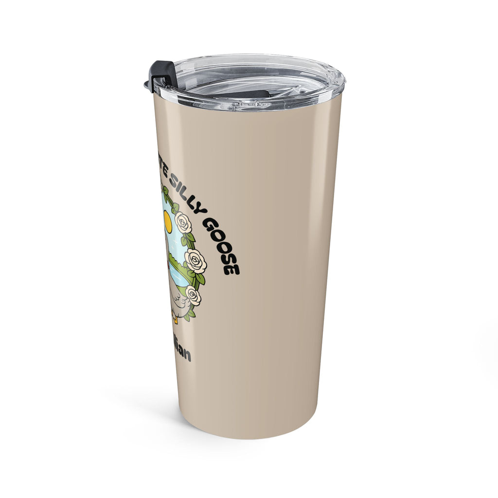 Funny silly goose tumbler lifestyle shot romantic gift