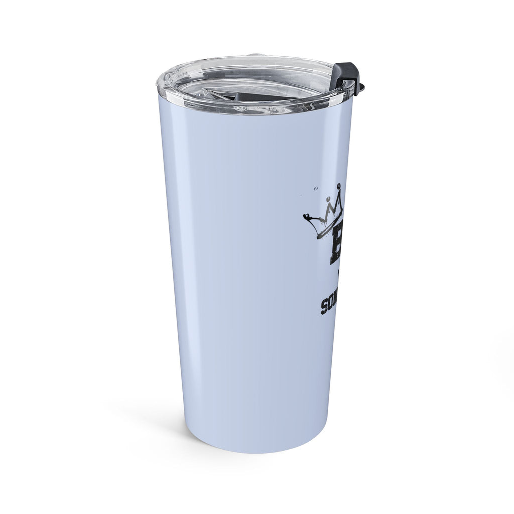 Son gift tumbler lifestyle shot on desk or shelf at home
