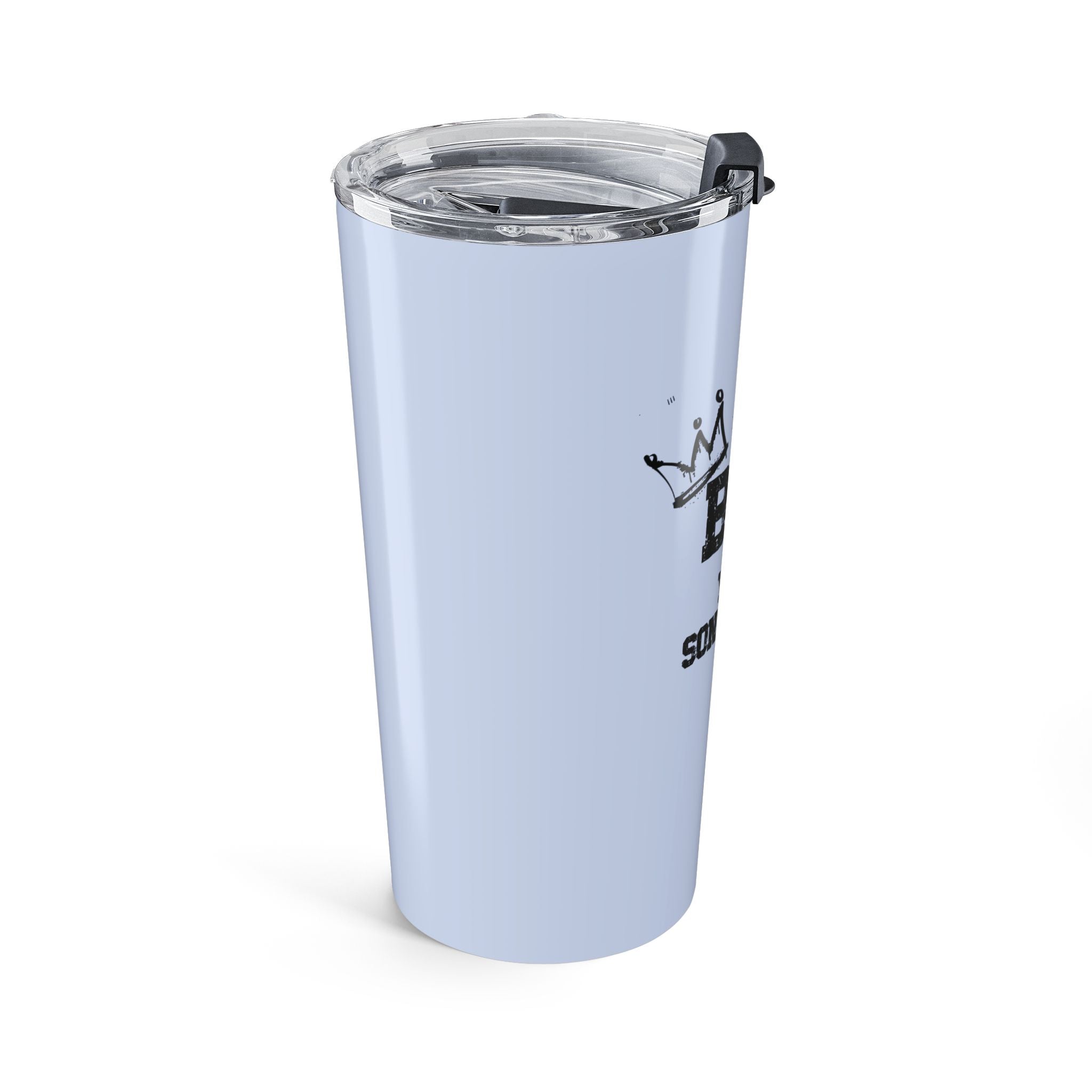 Son gift tumbler lifestyle shot on desk or shelf at home