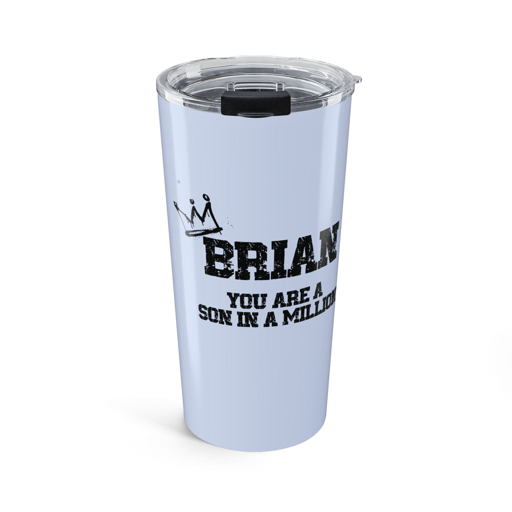 Personalized son in a million light blue tumbler with crown design